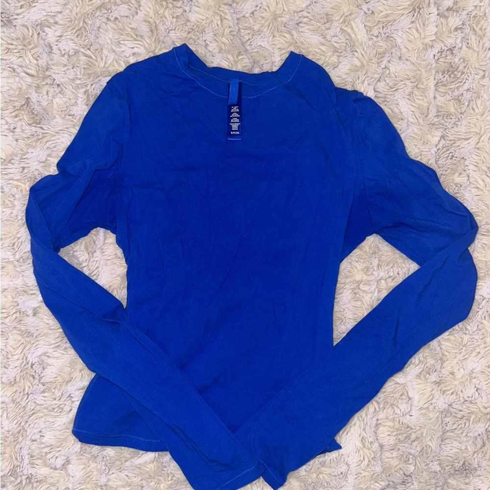 SKIMS Blue Long Sleeve Top